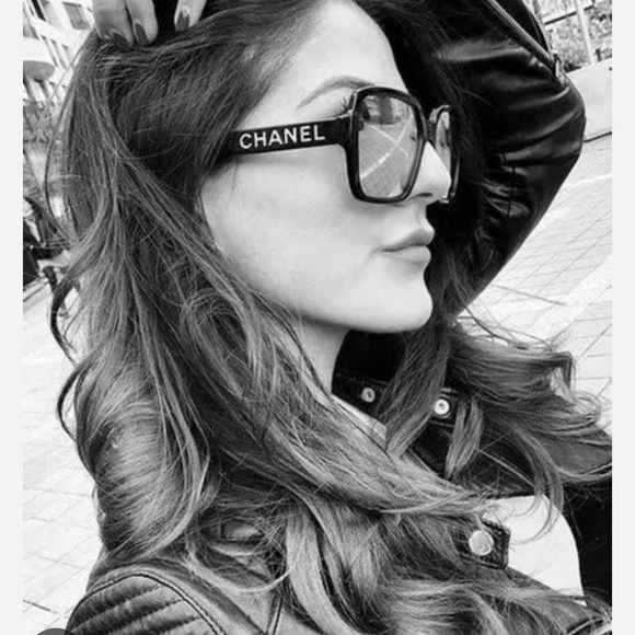 CHANEL BLACK SUNGLASSES CH5408A 622/S4 OVERSIZED GOLD LETTERS - Picture 3 of 16